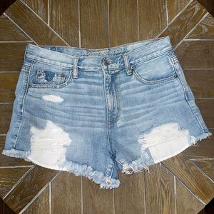 American Eagle Outfitters Women's Distressed Blue Denim Shorts